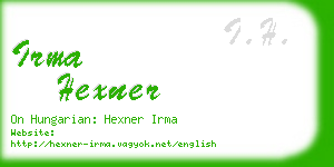 irma hexner business card